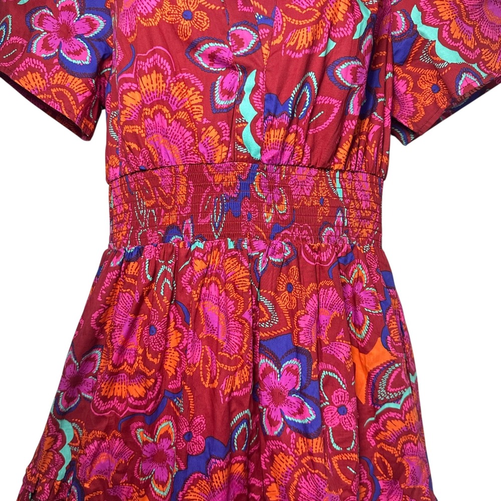 Baltic Born Palmer Tiered Floral Maxi Dress Size M Cotton Smocked Boho Pockets - Picture 8 of 12